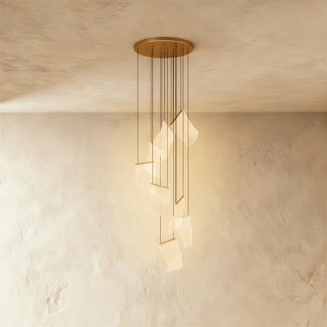 Sheets Chandelier (Round Ceiling Mount)