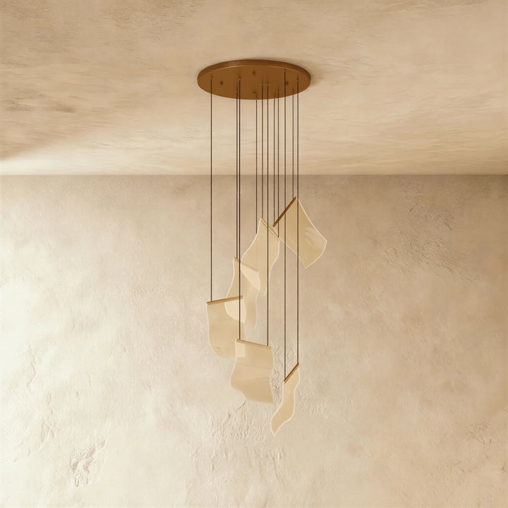 Sheets Chandelier (Round Ceiling Mount)