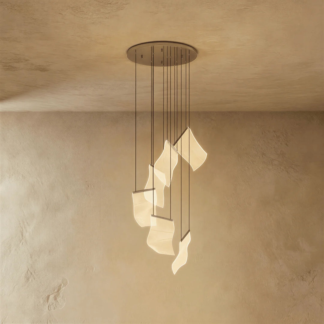Sheets Chandelier (Round Ceiling Mount)
